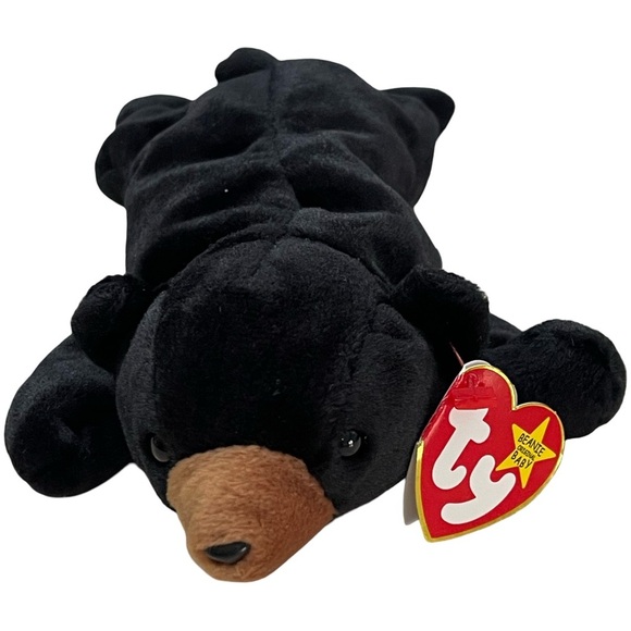 Ty Beanie Baby Blackie The Bear Plush Toy Vintage Original
